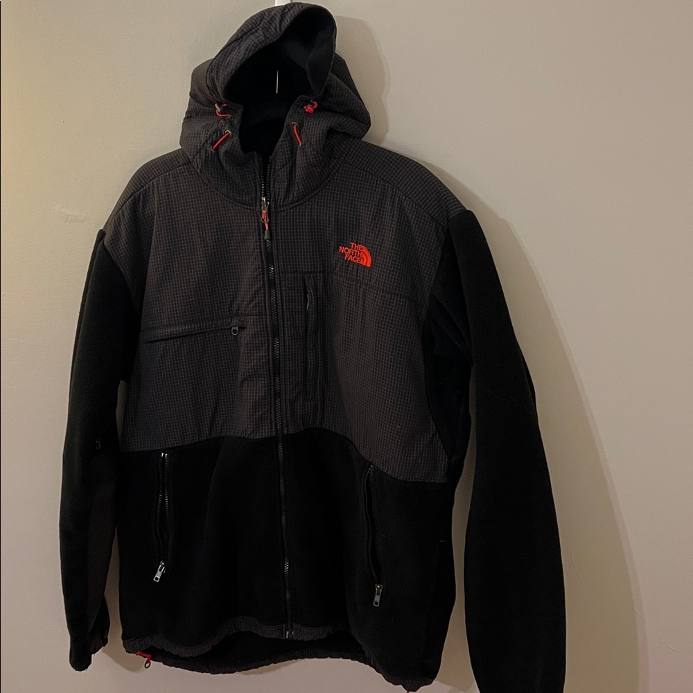 The North Face Black and Dark Gray Hooded Denali Jacket